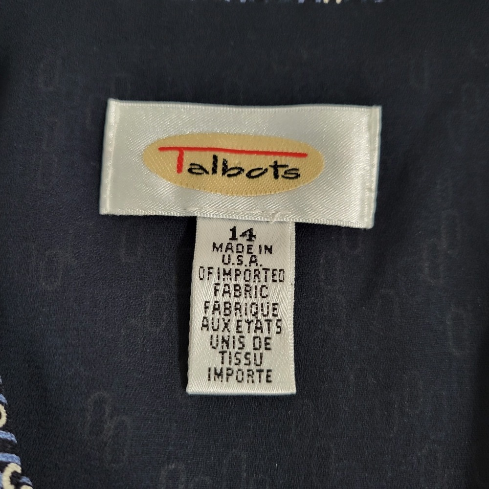 Vintage Talbots Maxi Women's Dress Size 14 Short Sleeve Abstract Long 1833 - Picture 4 of 6